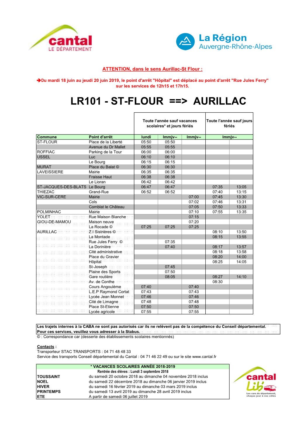 Horaires Bus LR