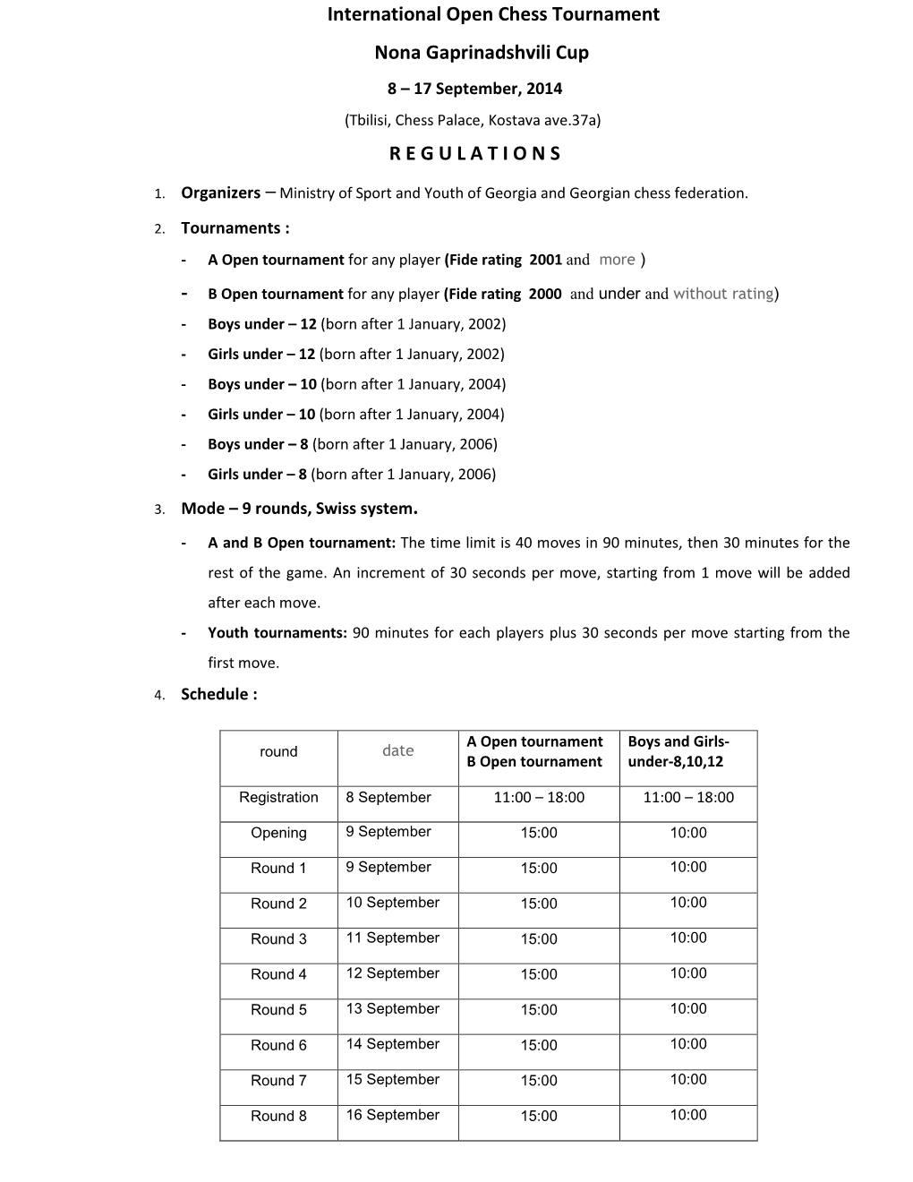 International Open Chess Tournament Nona Gaprinadshvili Cup