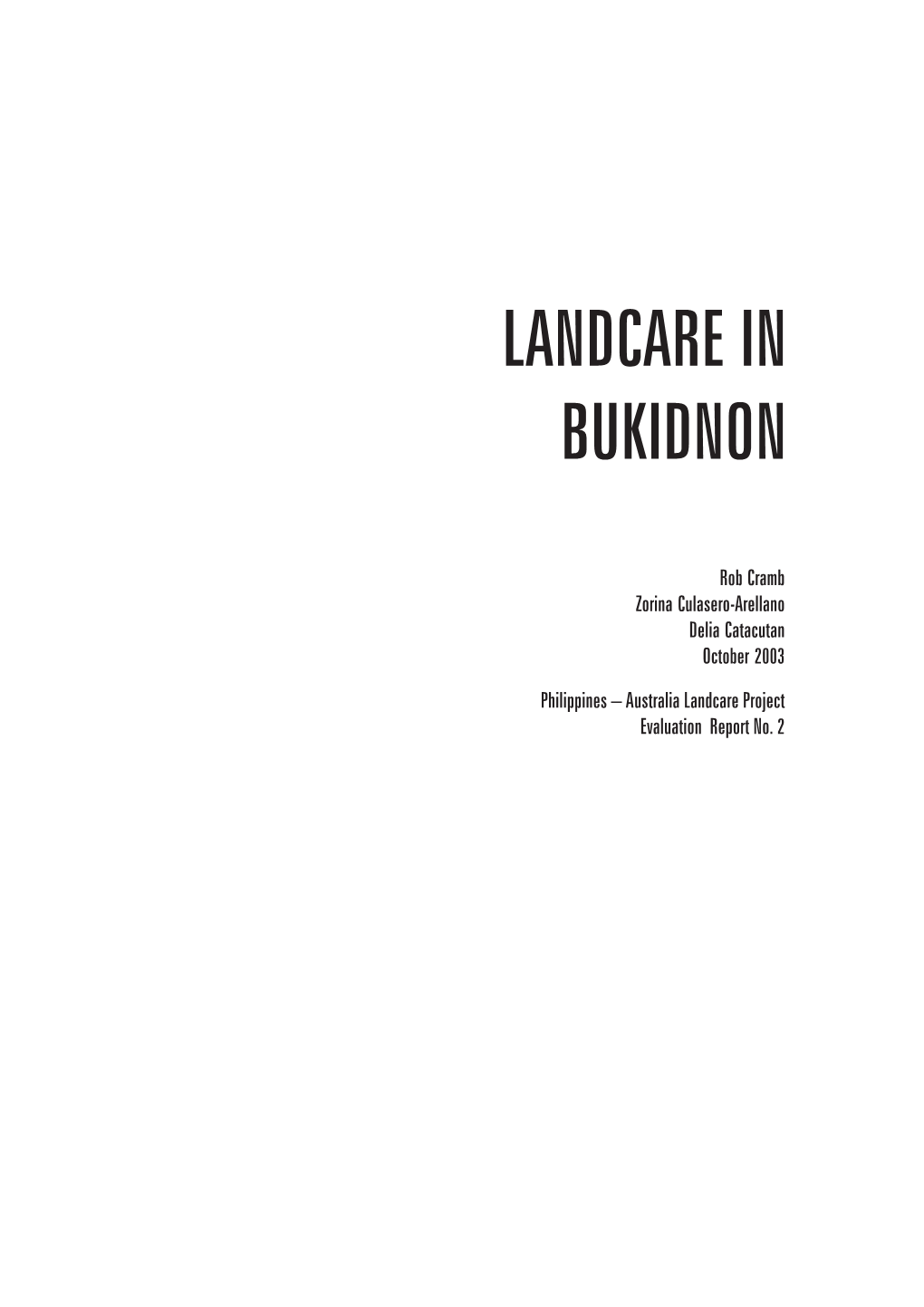 Landcare in Bukidnon