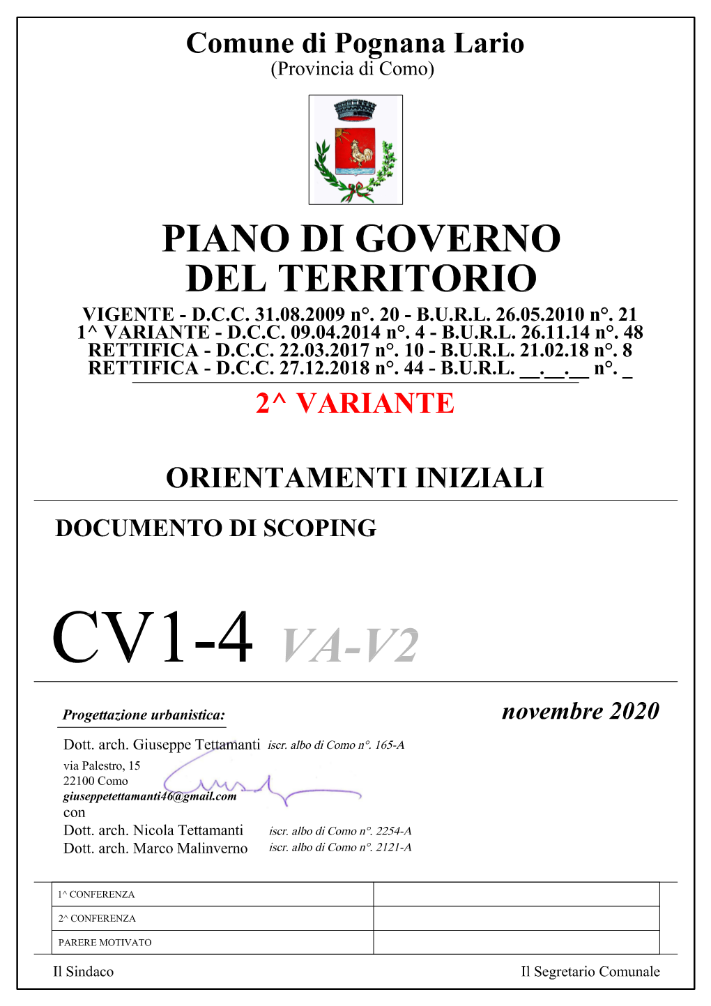 Tav. CV1-4 VA-V2 Documento Di