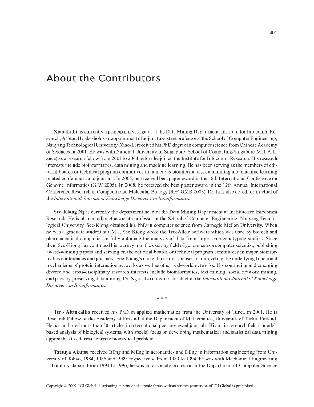 About the Contributors