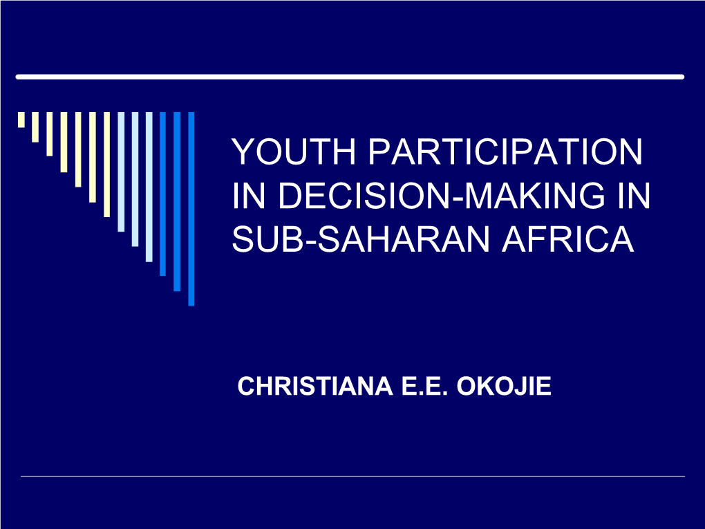 Youth Participation in Decision-Making in Sub-Saharan Africa