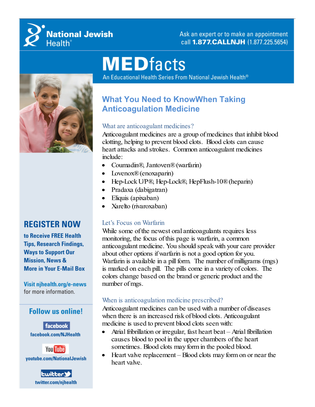 What You Need to Knowwhen Taking Anticoagulation Medicine