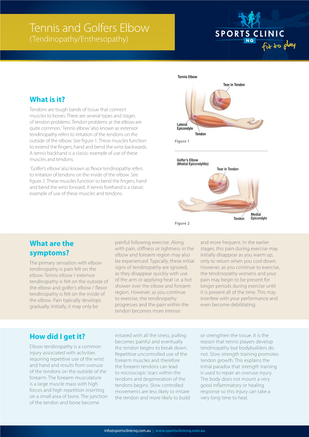 Tennis and Golfers Elbow (Tendinopathy/Enthesopathy)