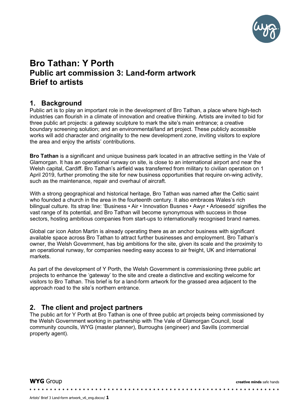 Bro Tathan: Y Porth Public Art Commission 3: Land-Form Artwork Brief to Artists