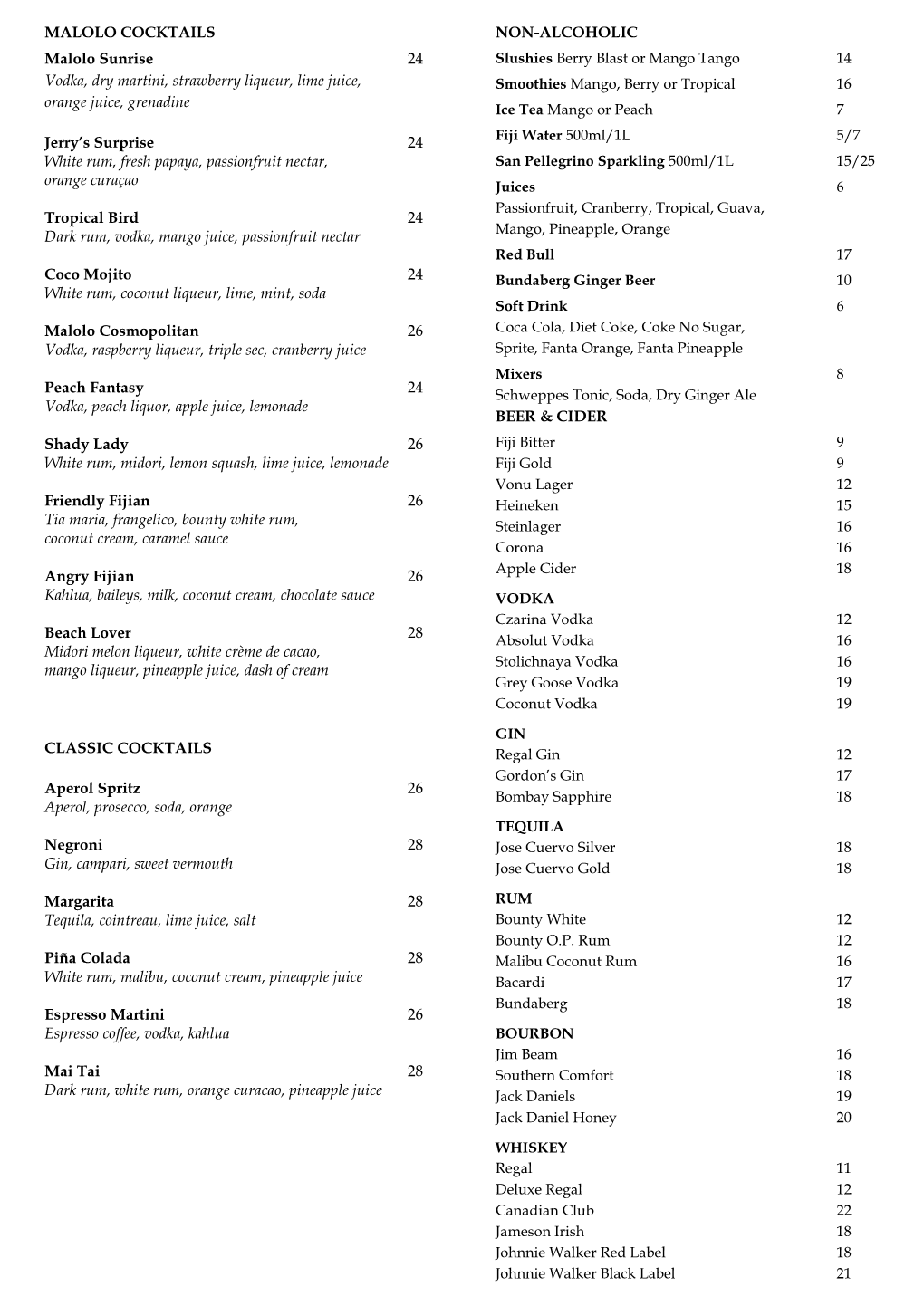 Malolo-Cocktail-List