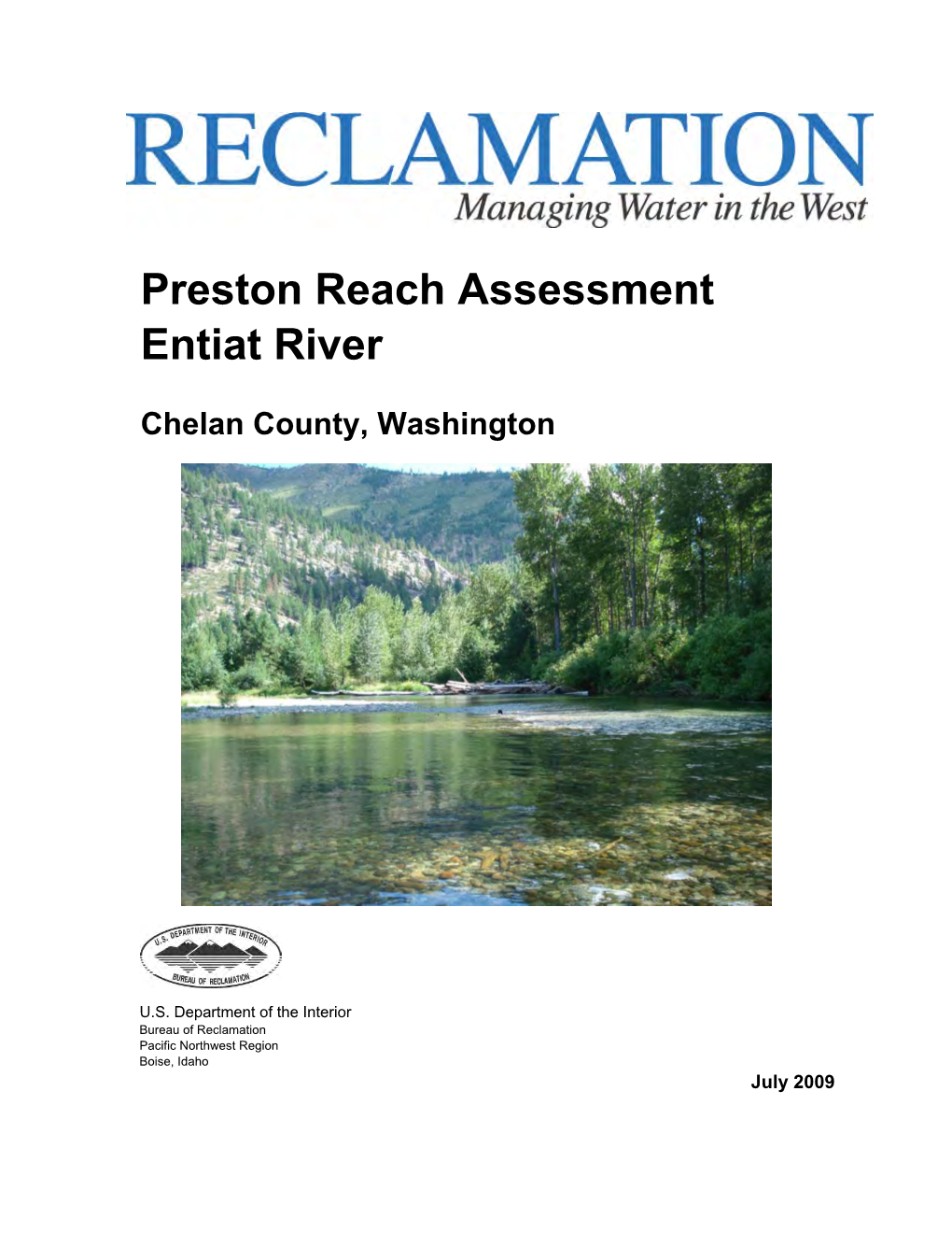 Preston Reach Assessment Entiat River