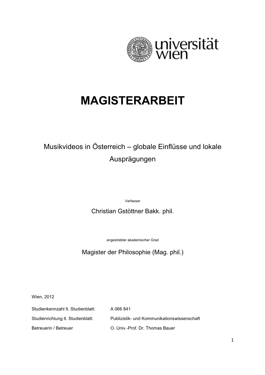 Magisterarbeit