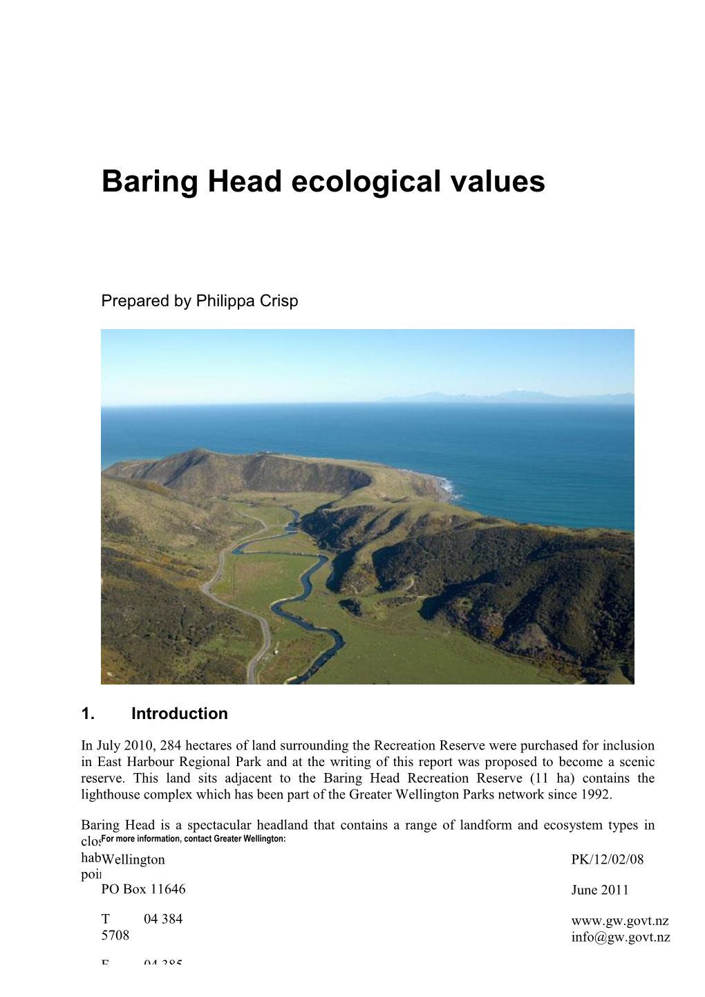 Baring Head Ecological Values