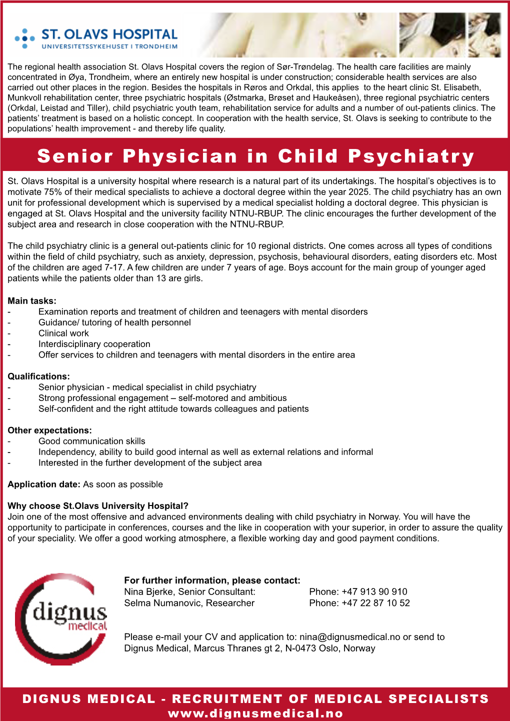 Senior Physician in Child Psychiatry