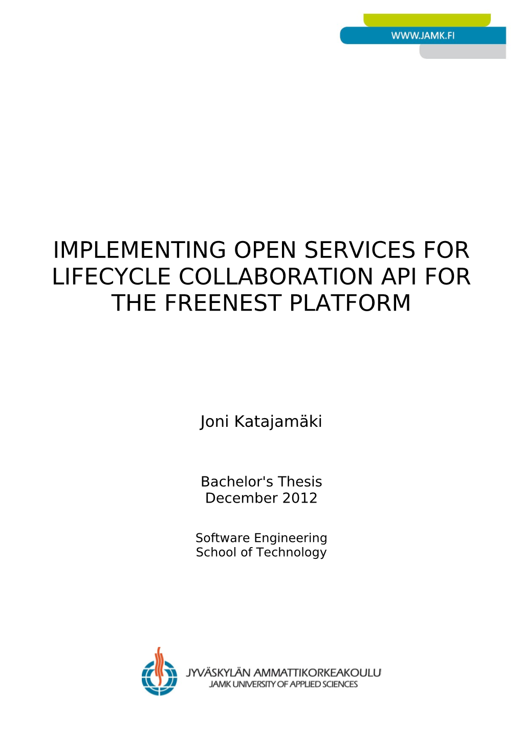 Implementing Open Services for Lifecycle Collaboration Api for the Freenest Platform