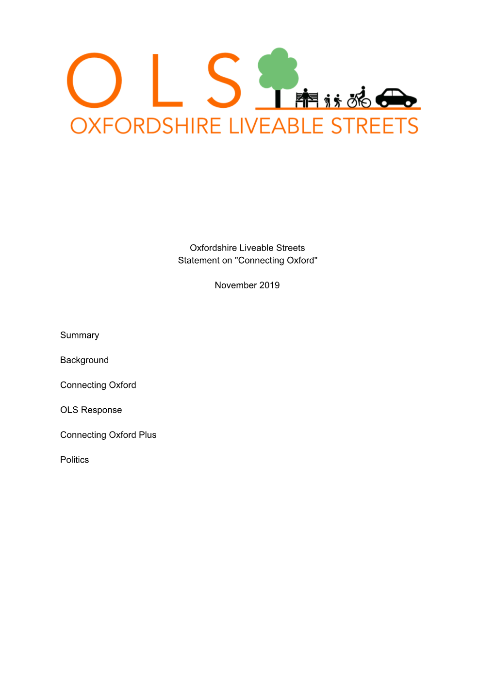 Oxfordshire Liveable Streets Statement on 