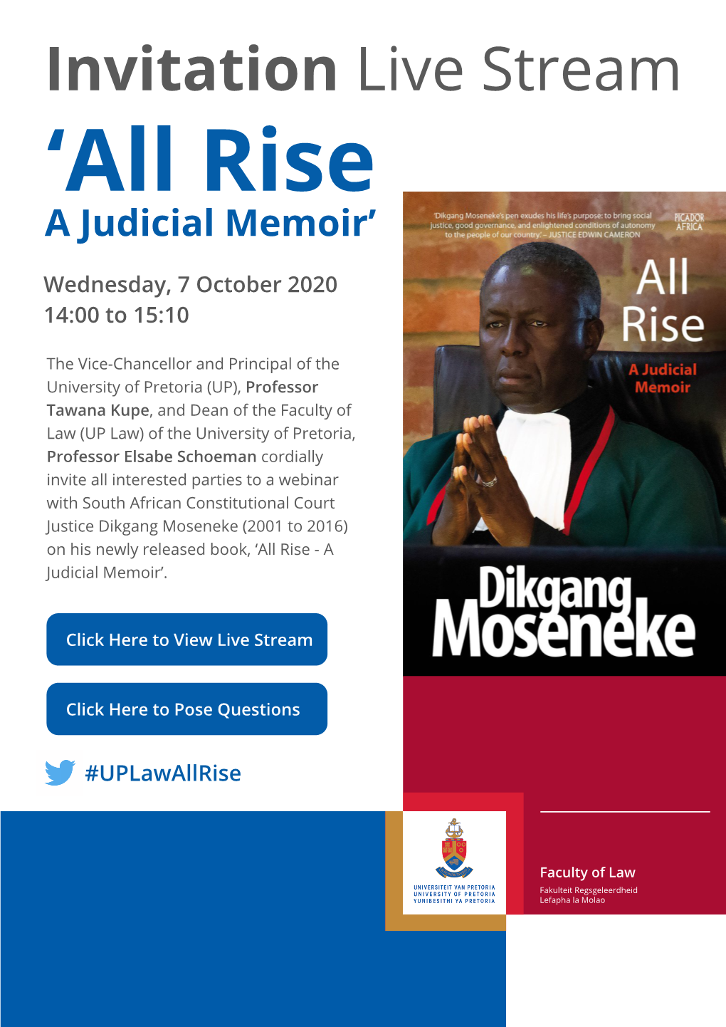 Invitation to Live Stream: 'All Rise – a Judicial Memoir'