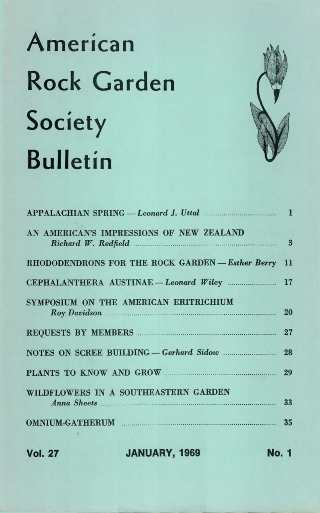 American Rock Garden Society Bulletin