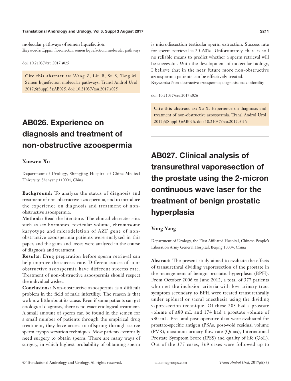 AB026. Experience on Diagnosis and Treatment of Non-Obstructive