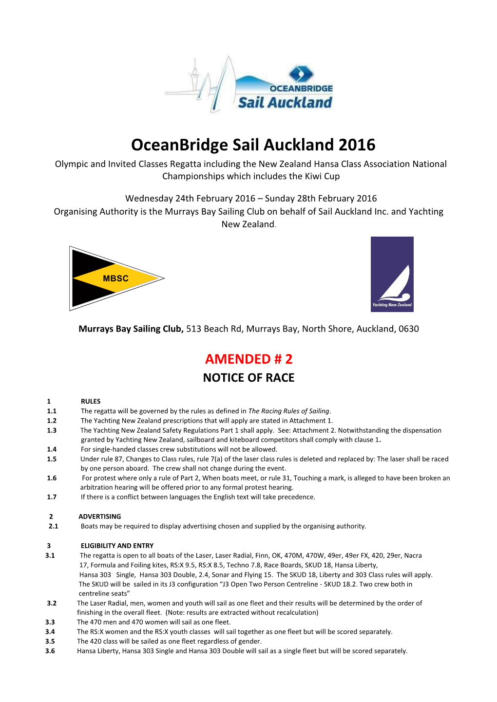 Oceanbridge Sail Auckland 2016
