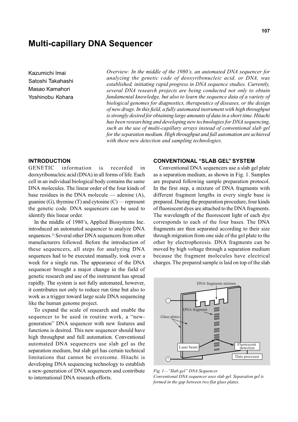 Multi-Capillary DNA Sequencer