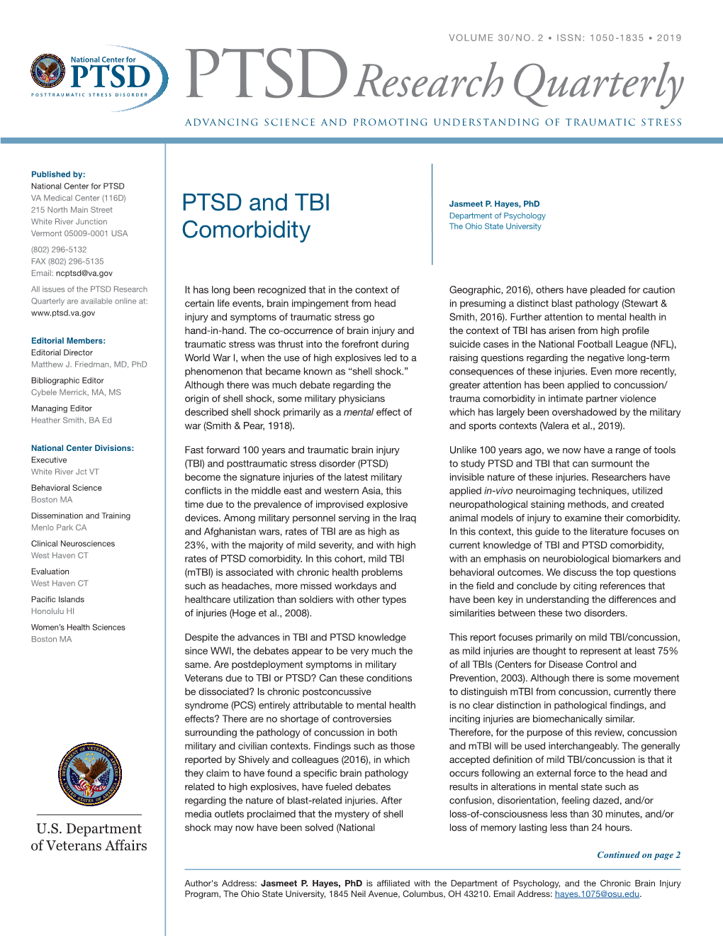 PTSD and TBI Comorbidity