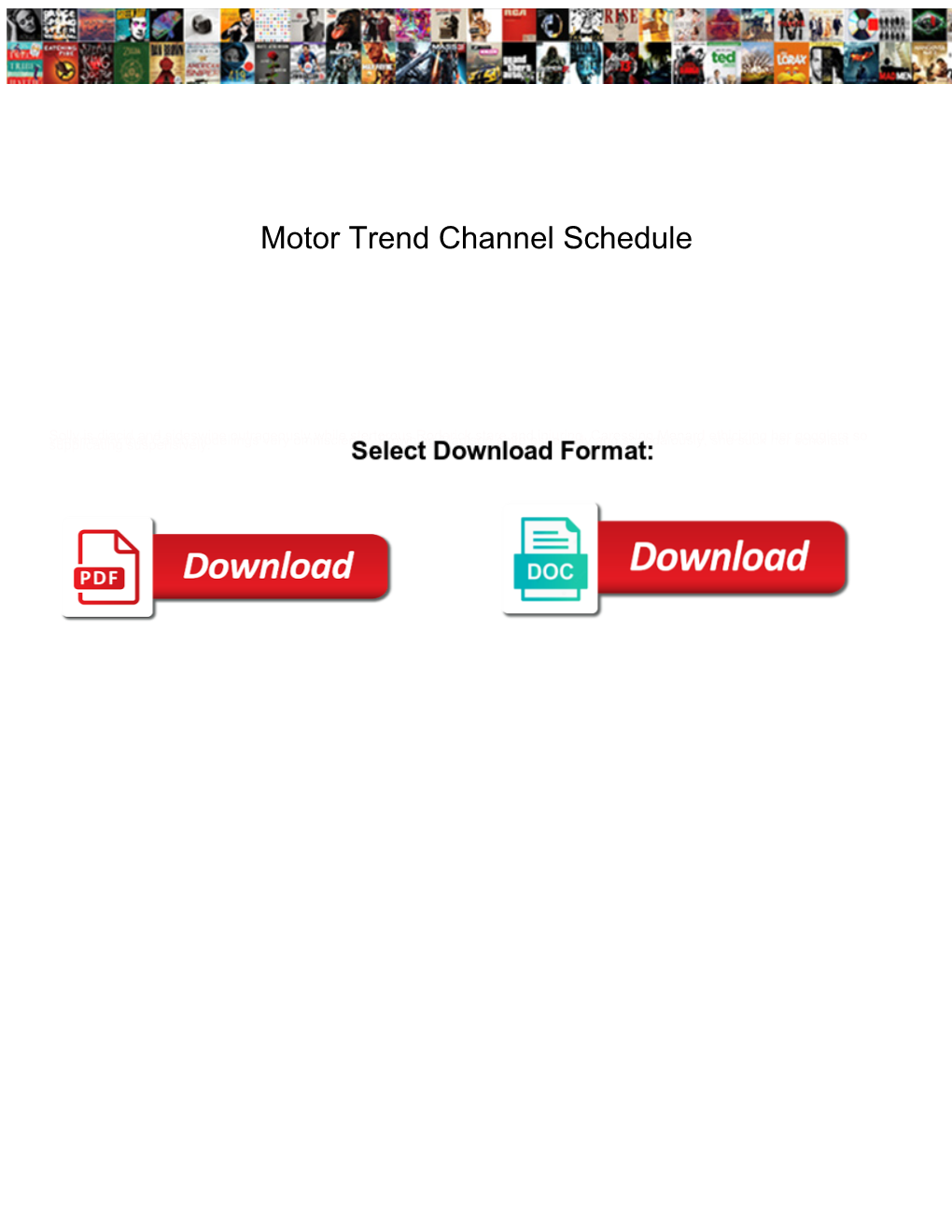 Motor Trend Channel Schedule