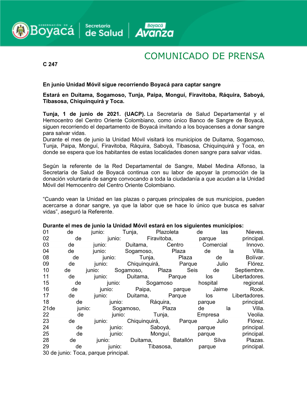 Comunicado De Prensa C 247