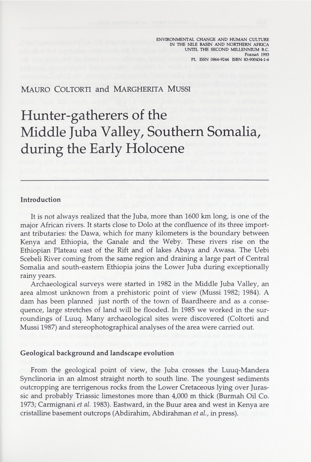 Hunter-Gatherers of the Middle Juba Valley, Southern Somalia, During the Early Holocene