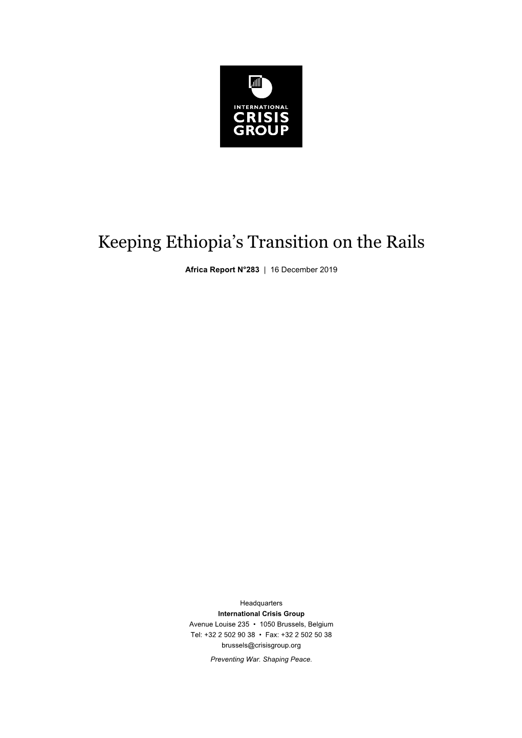 Keeping Ethiopia's Transition on the Rails