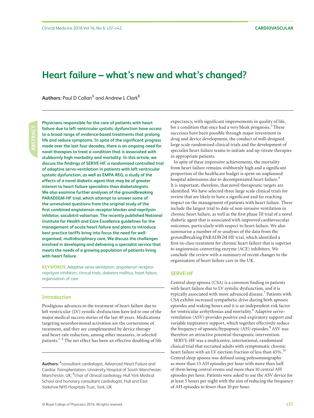 Heart Failure – What's New and What's Changed?