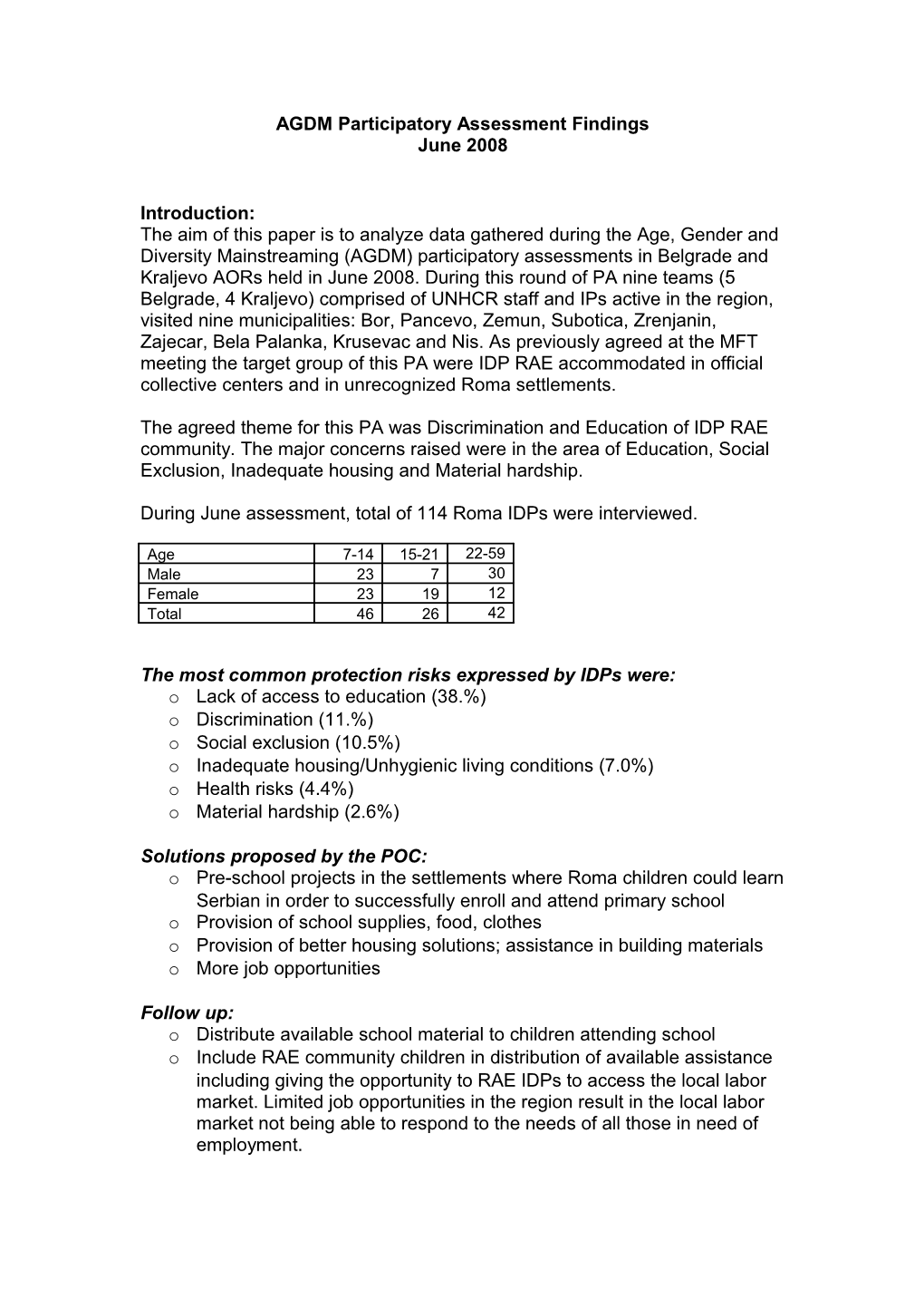 AGDM Participatory Assessment