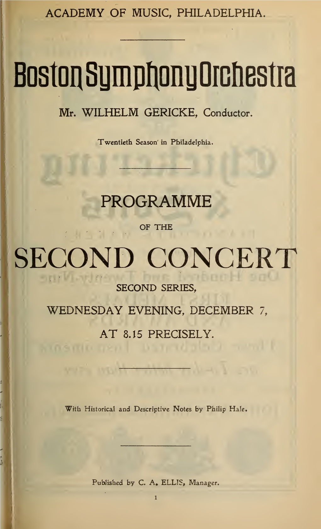 Boston Symphony Orchestra Concert Programs, Season 24,1904-1905, Trip