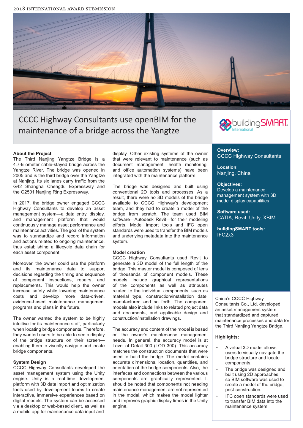 CCCC Highway Consultants Use Openbim for the Maintenance of a Bridge Across the Yangtze