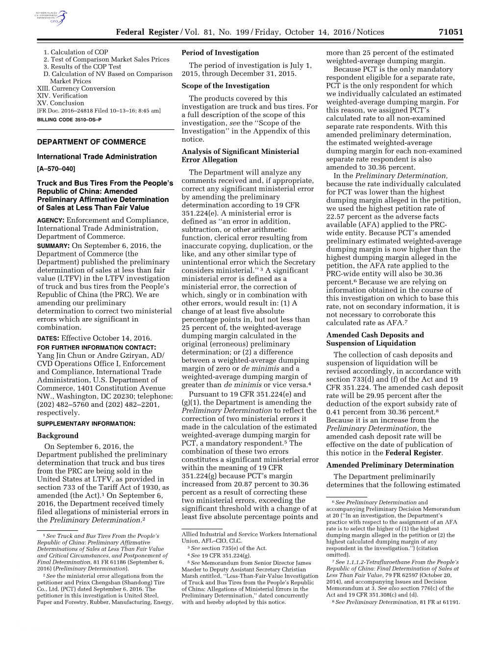 Federal Register/Vol. 81, No. 199/Friday, October 14, 2016/Notices