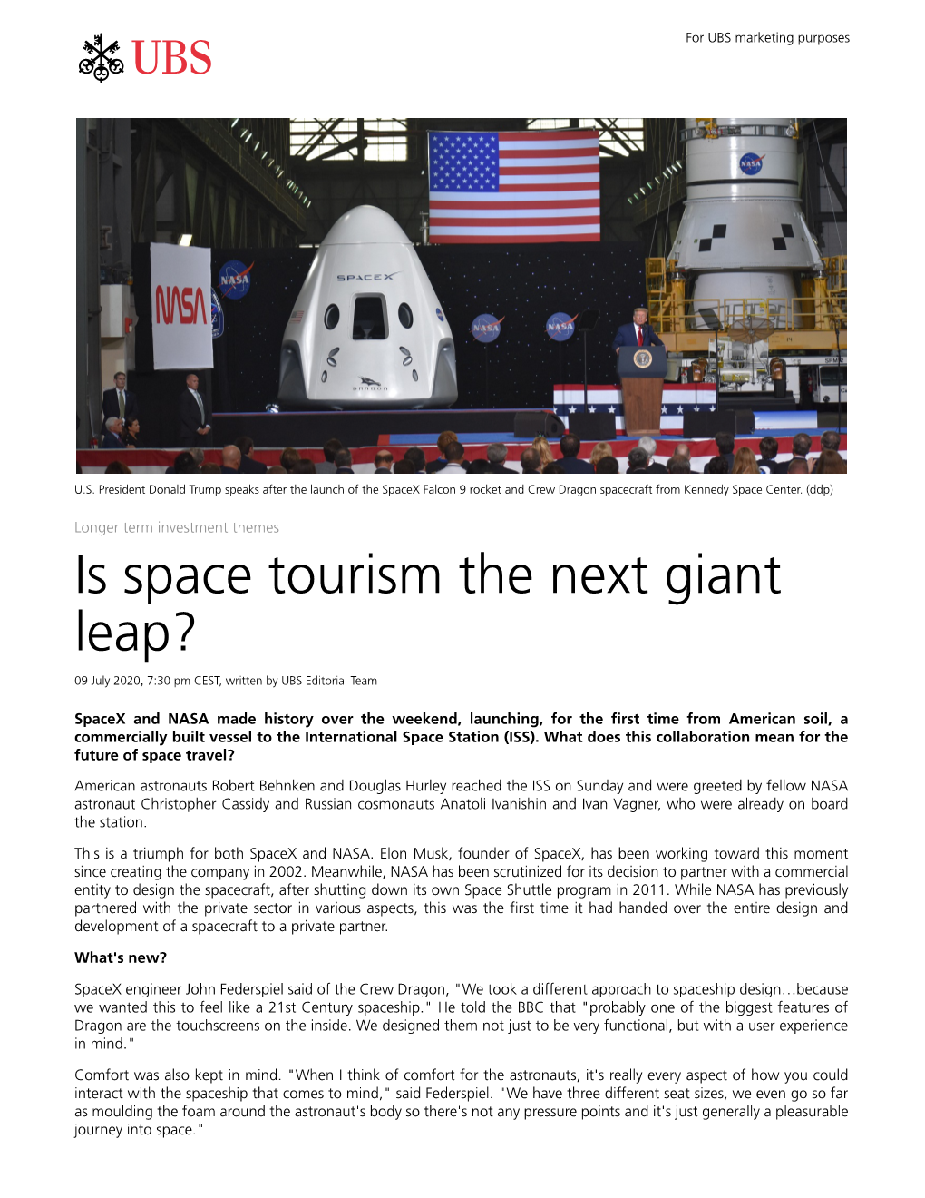 Is Space Tourism the Next Giant Leap?