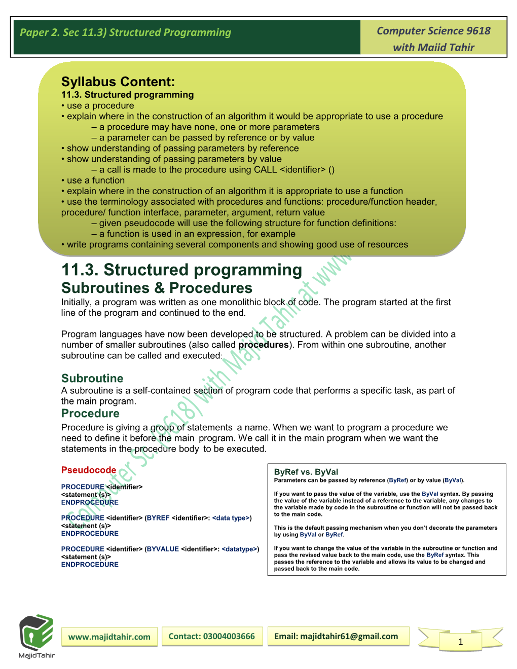 11.3 Structured Programming