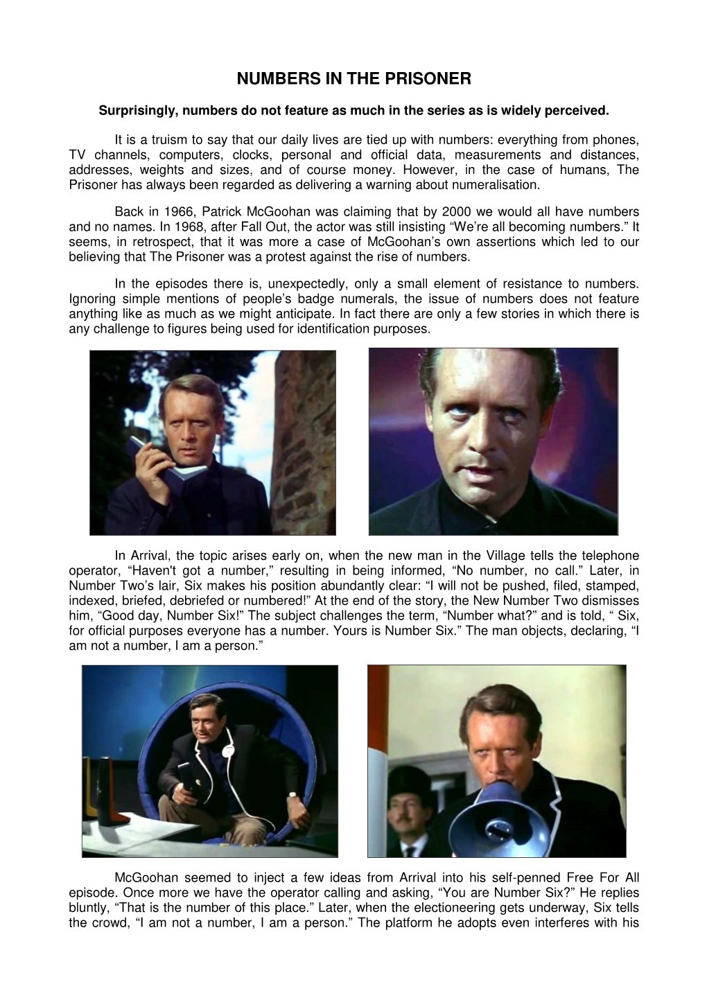 Numbers in the Prisoner