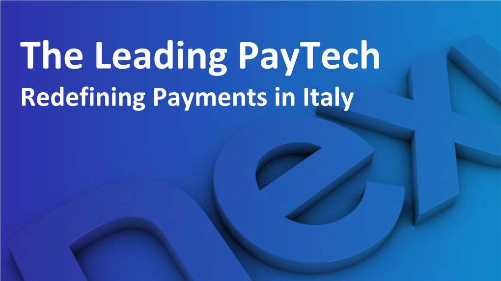 Redefining Payments in Italy