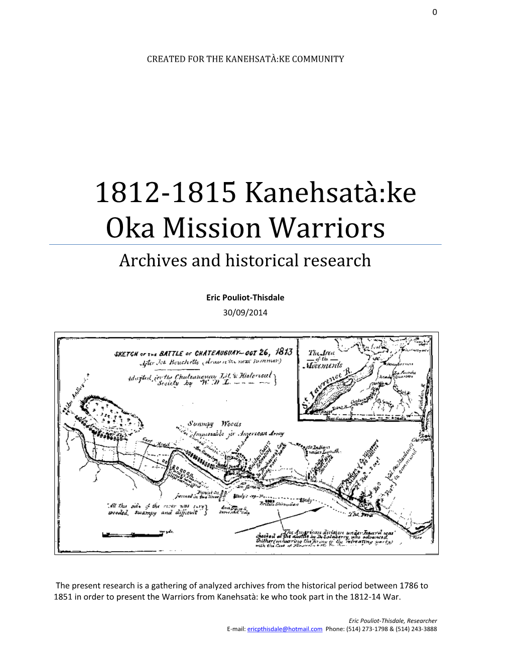1812-1815 Kanehsatà:Ke Oka Mission Warriors Archives and Historical Research