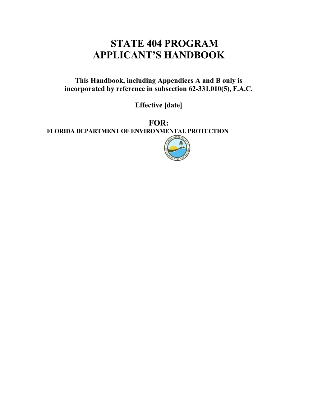 State 404 Program Applicant's Handbook