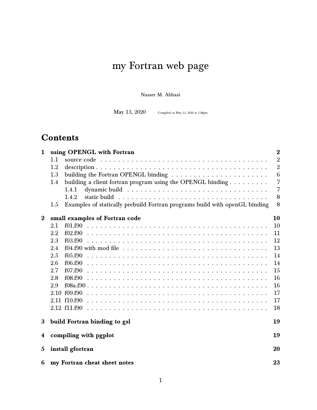 My Fortran Web Page