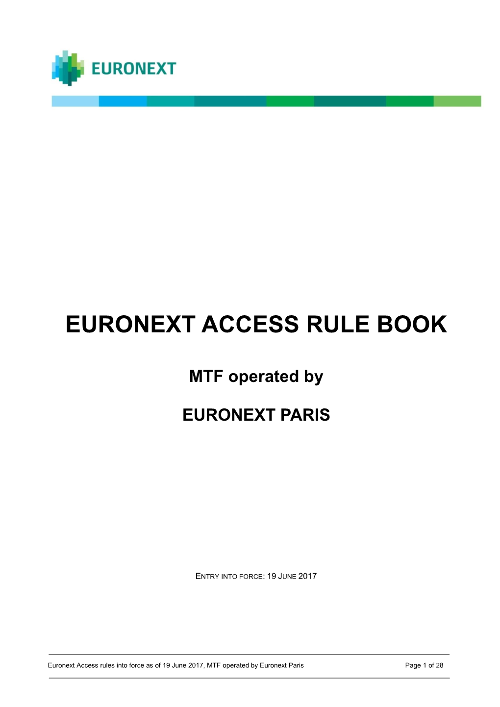 Euronext Access Rule Book
