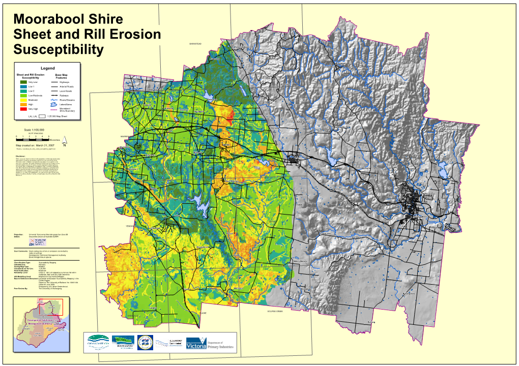 Moorabool Shire Sheet and Rill Erosion Susceptibility