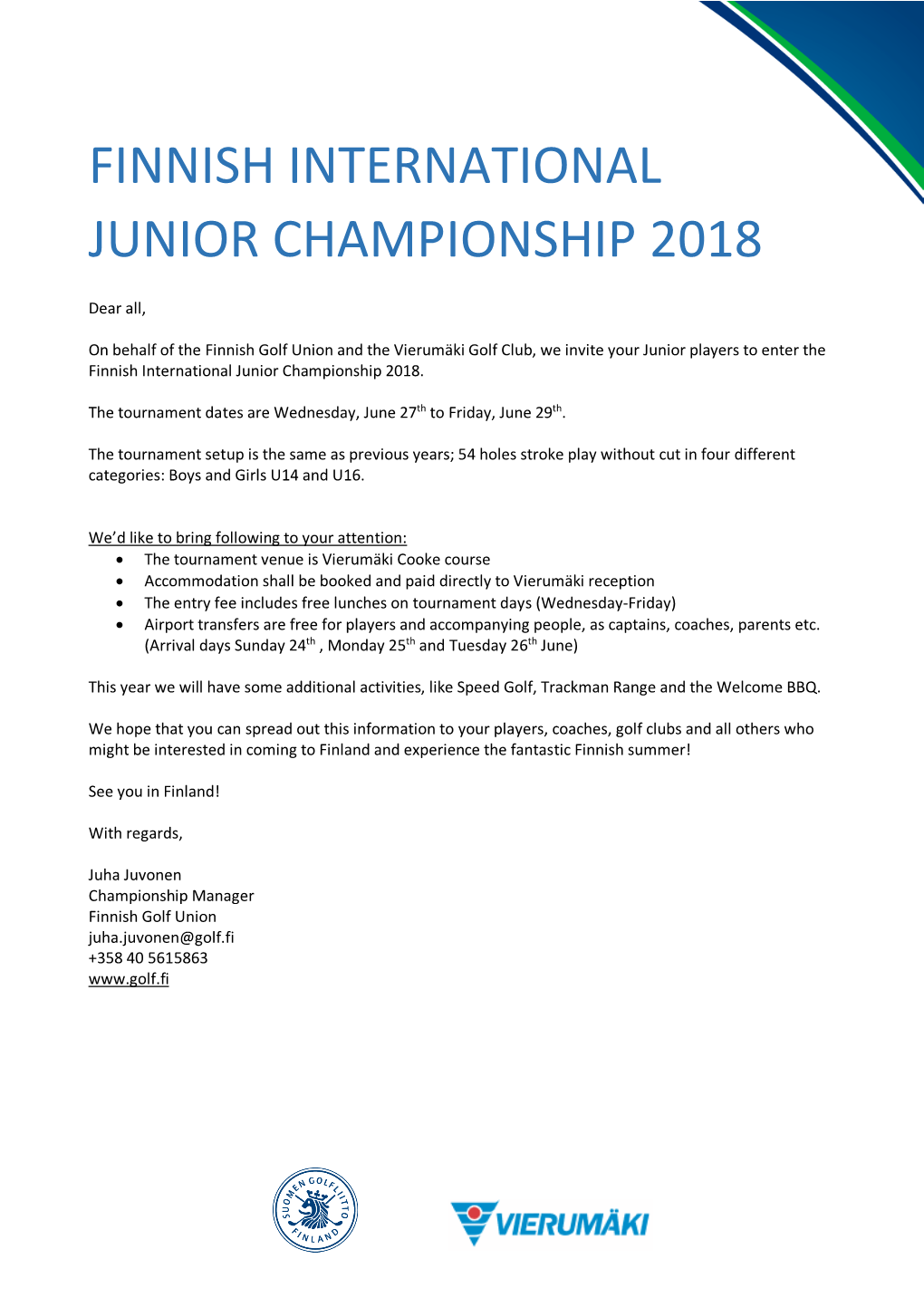 Finnish International Junior Championship 2018