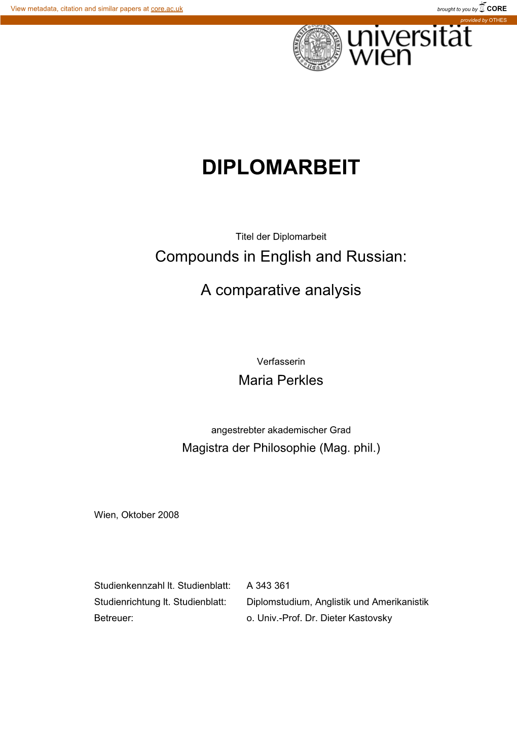 Compounds in English and Russian