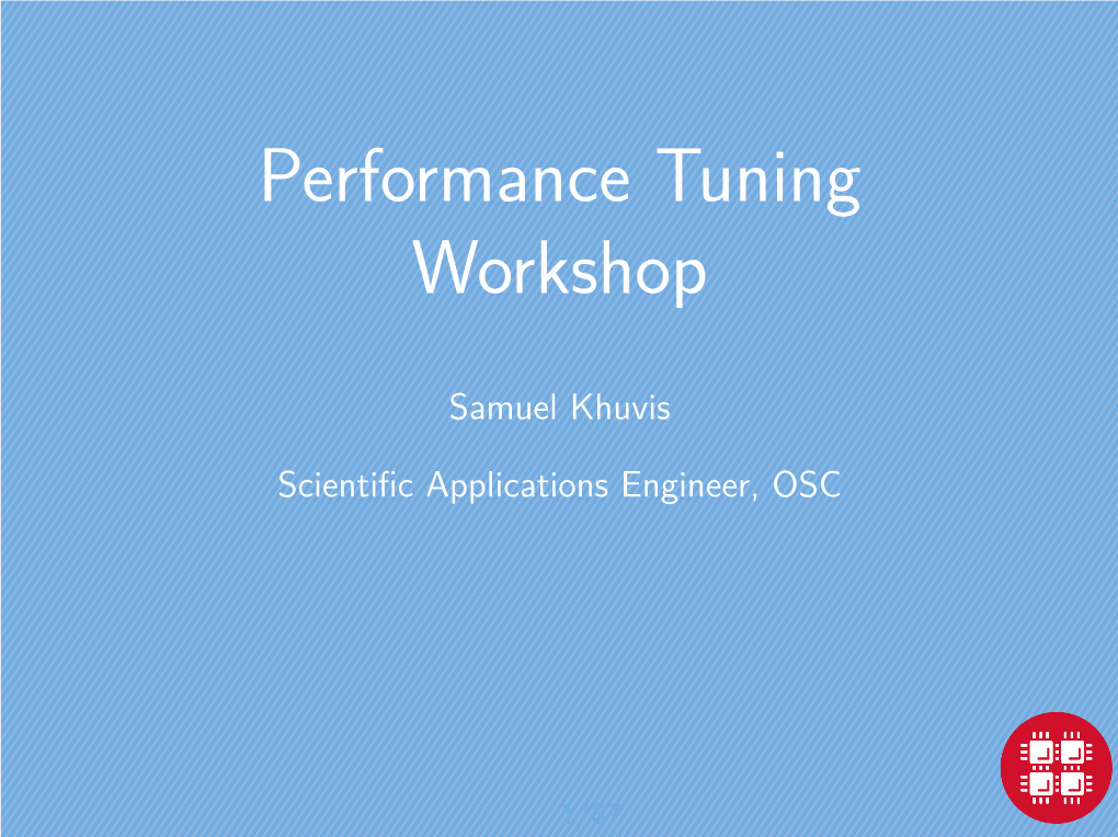 Performance Tuning Workshop