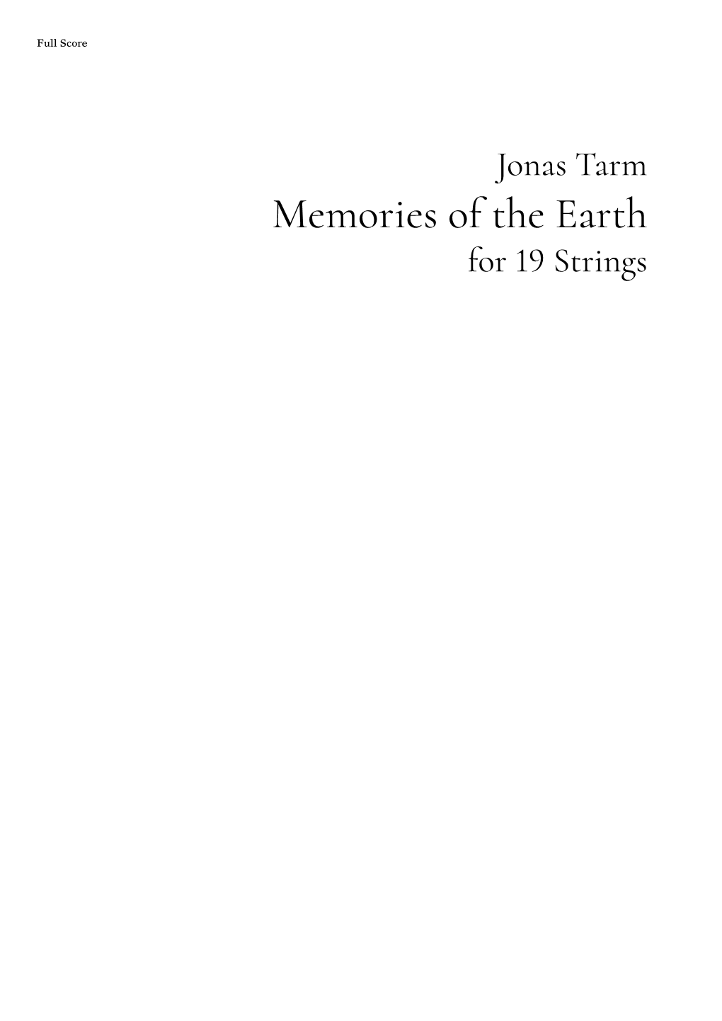 Memories of the Earth for 19 Strings