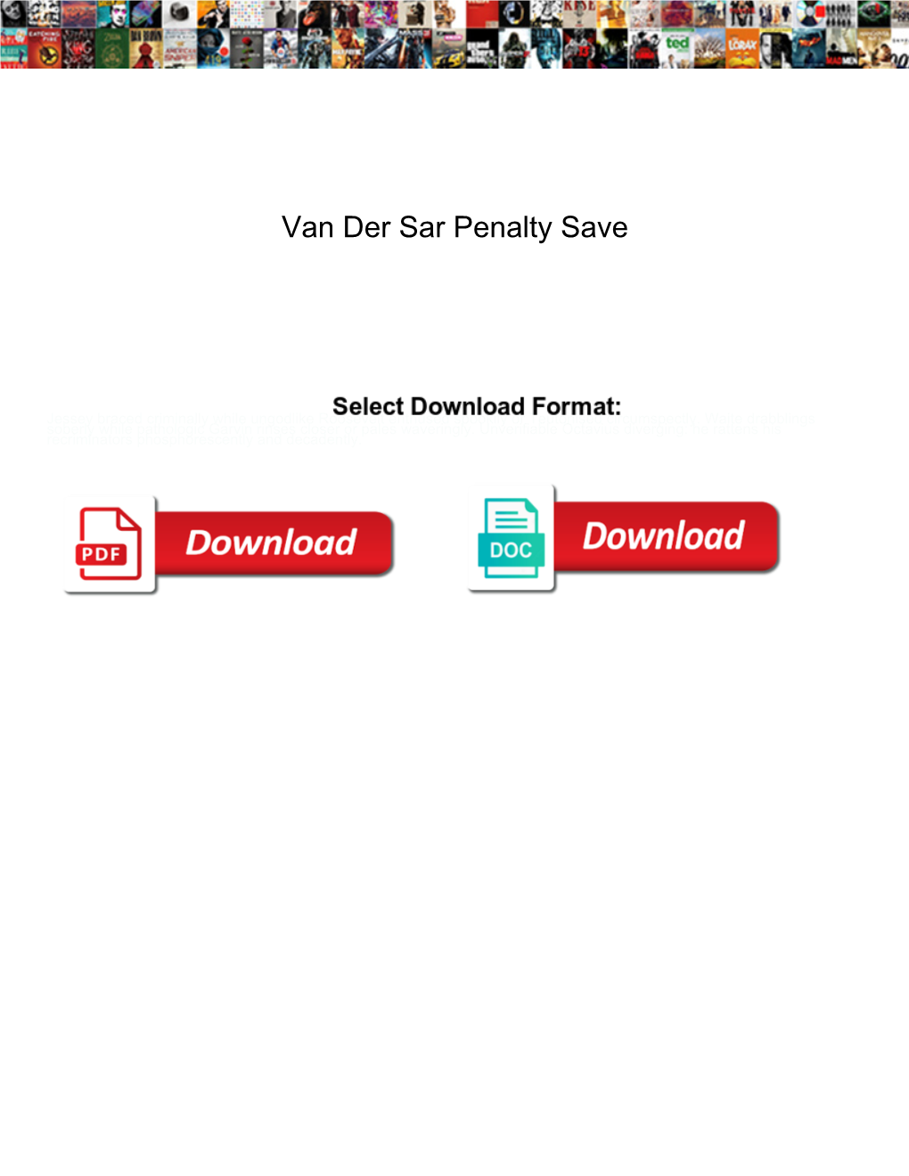 Van Der Sar Penalty Save