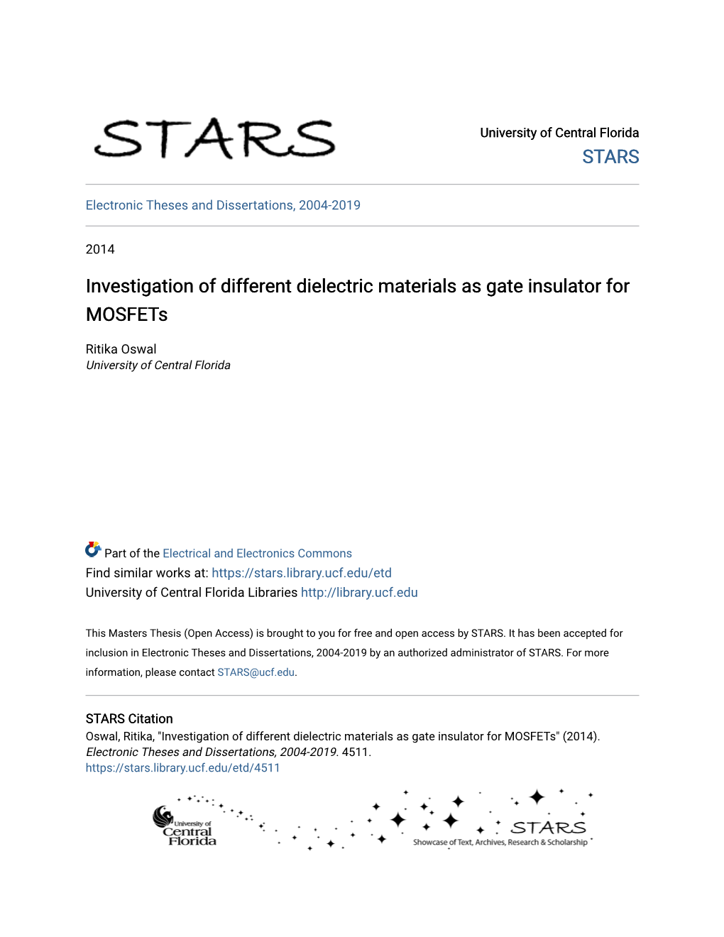 Investigation of Different Dielectric Materials As Gate Insulator for Mosfets