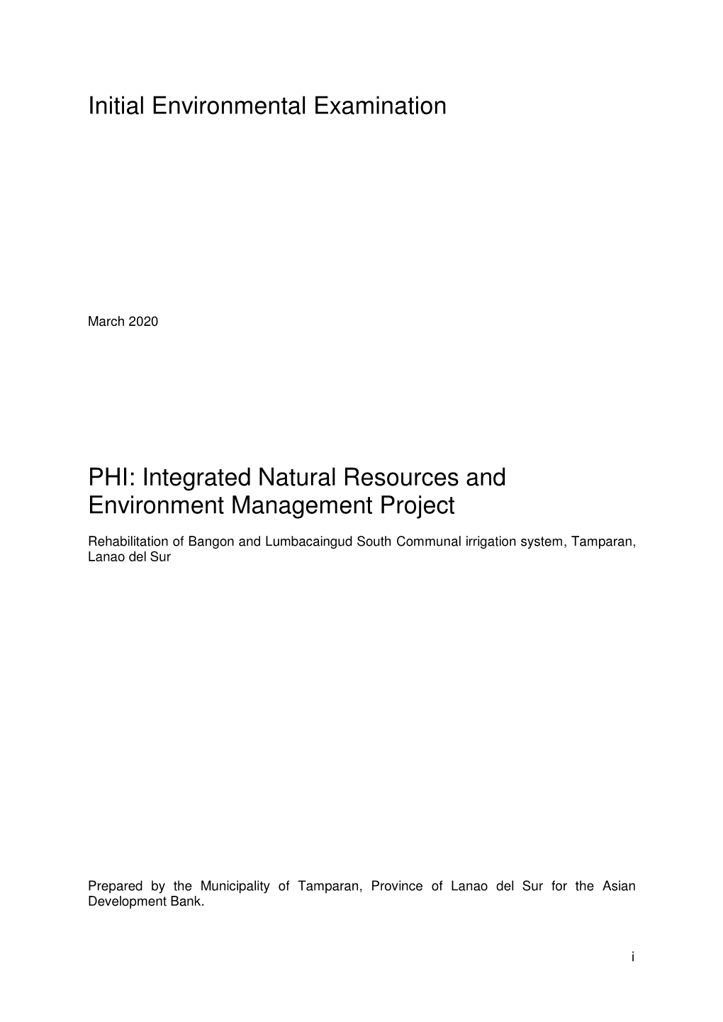 Integrated Natural Resources and Environment Management Project