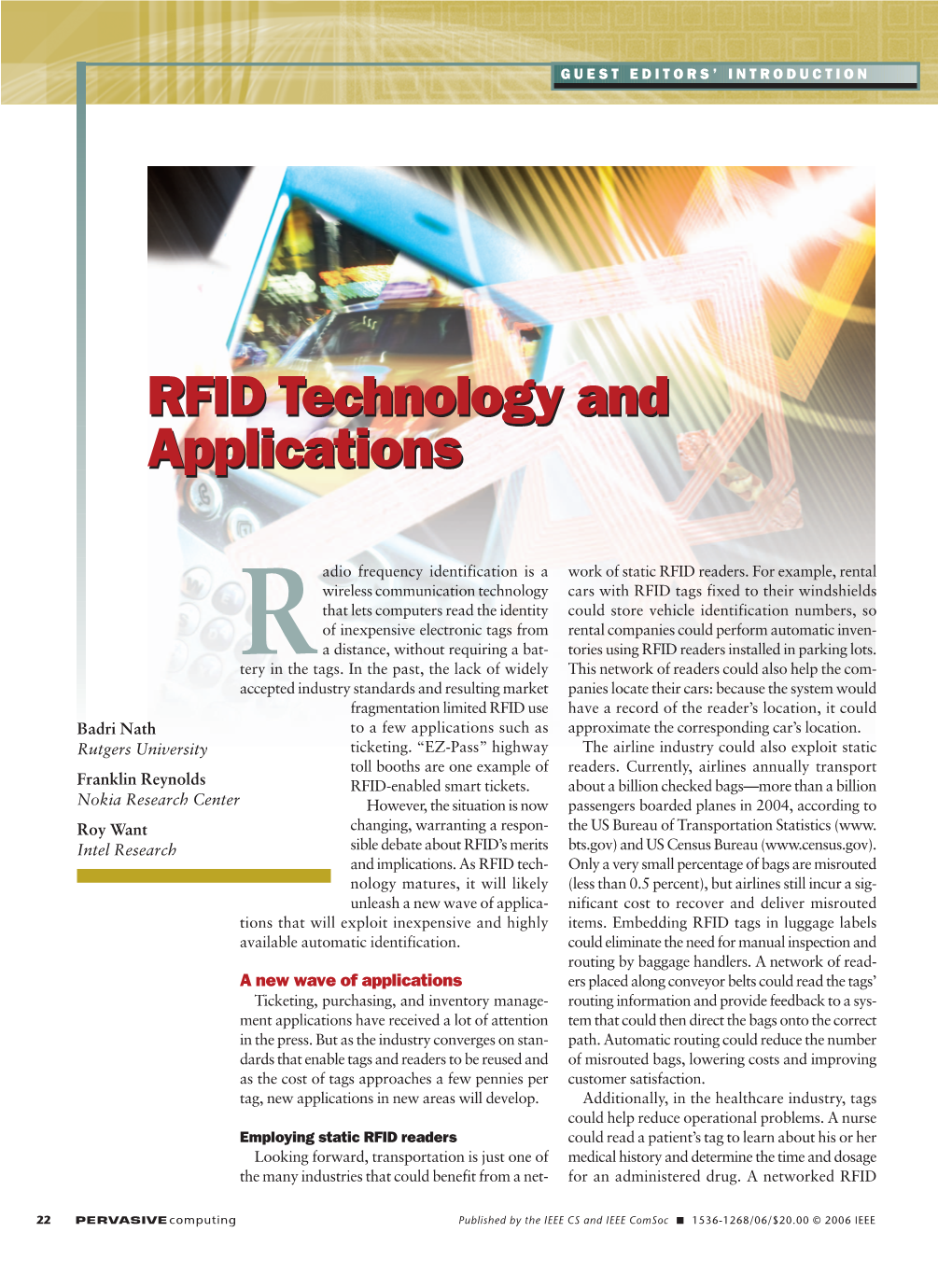 RFID Technology and Applications RFID Technology and Applications