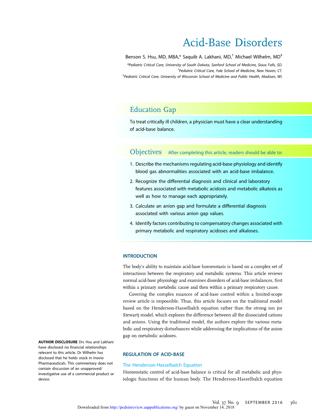 Acid-Base Disorders