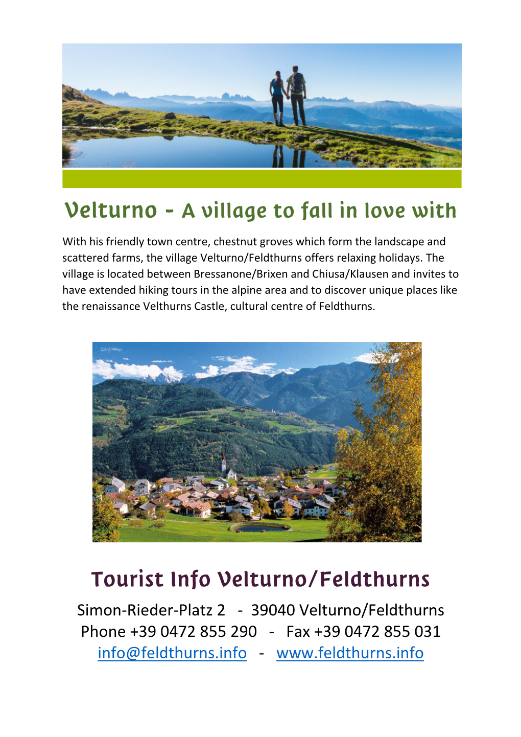 Tourist Info Velturno/Feldthurns